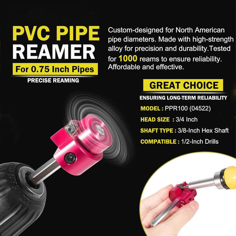 PPR75 PVC Fitting Saver 1/4" Hex Shaft 3/4" Head 0.75 Inch Aluminum