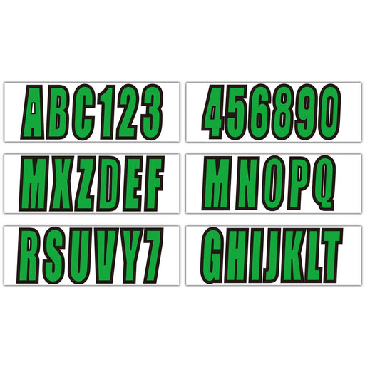 DURAFORCE Boat Numbers And Letters Decal Sticker Green A-Z 0-9 Four Sets