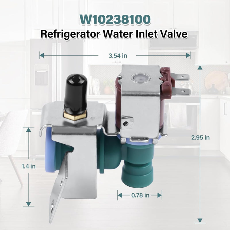 W10238100 20W 60Hz AC120V Refrigerator Water Inlet Valve for Whirlpool