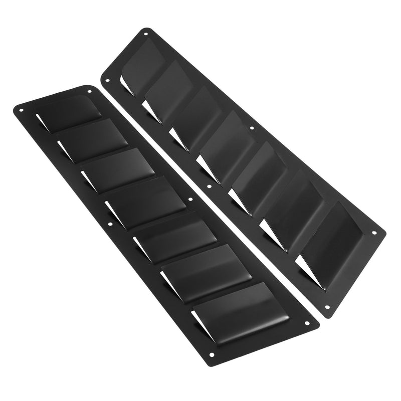 Universal Car Parts Hood Louver Vent Scoop Panel Set Cooling Kit Black