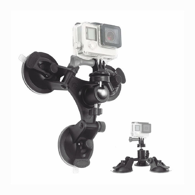 Triple Suction Cup Car Holder Mount for GoPro Hero 10 9 8 7 6 5 DJI OSMO Camera