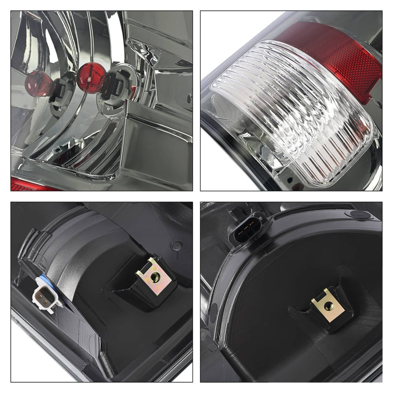 DURAFORCE Left Right Smoke Tail Lights Brake Lamps for Dodge Ram 1500 2500 3500 2009-2018