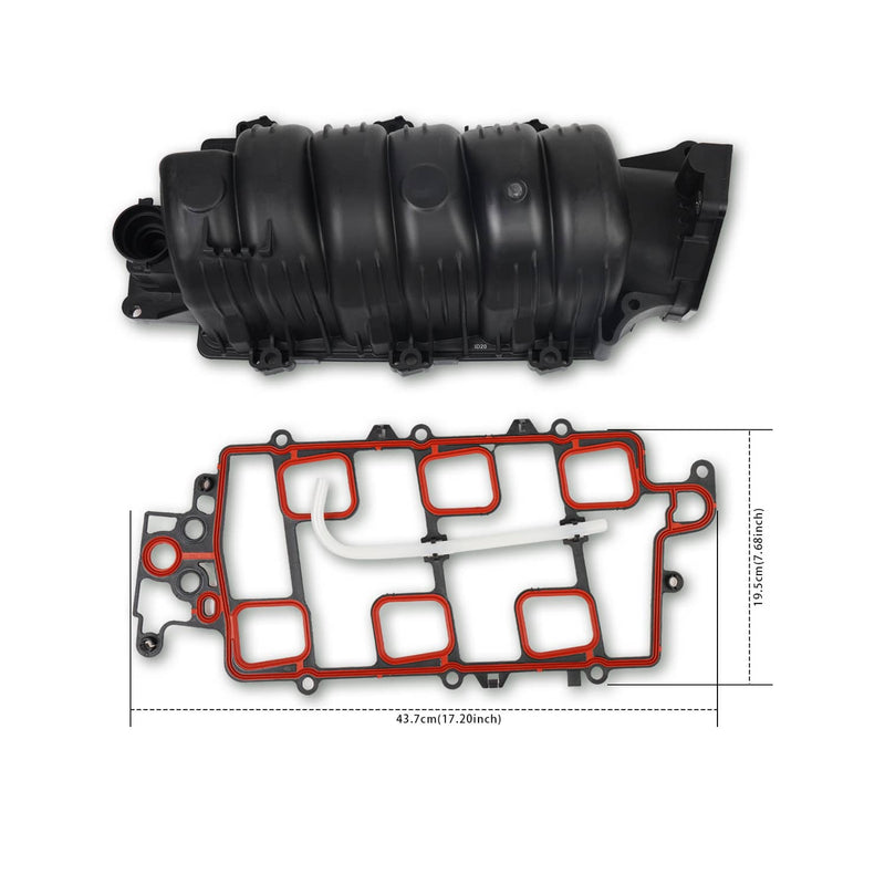 Black Upper Intake Manifold + Gasket for Chevy Buick Olds 3800 3.8L V6 95-05