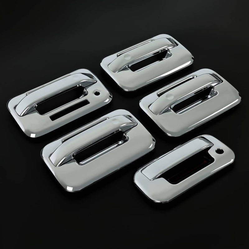 DURAFORCE Chrome Door Handle Tailgate Covers With Keypad for Ford F150 2004-2014 4 Door