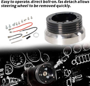 DURAFORCE 5 & 6 Hole Steering Wheel Hub Adapter for Chevy Flaming River Ididit GM Polished