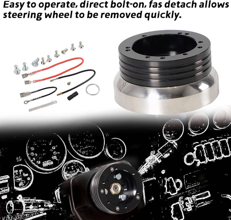 DURAFORCE 5 & 6 Hole Steering Wheel Hub Adapter for Chevy Flaming River Ididit GM Polished