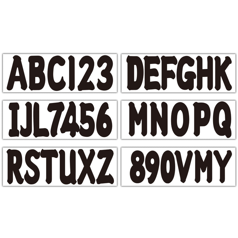 Decals Sticker for Boat Registration Letters Numbers A-Z 0-9 Black 4-Sets
