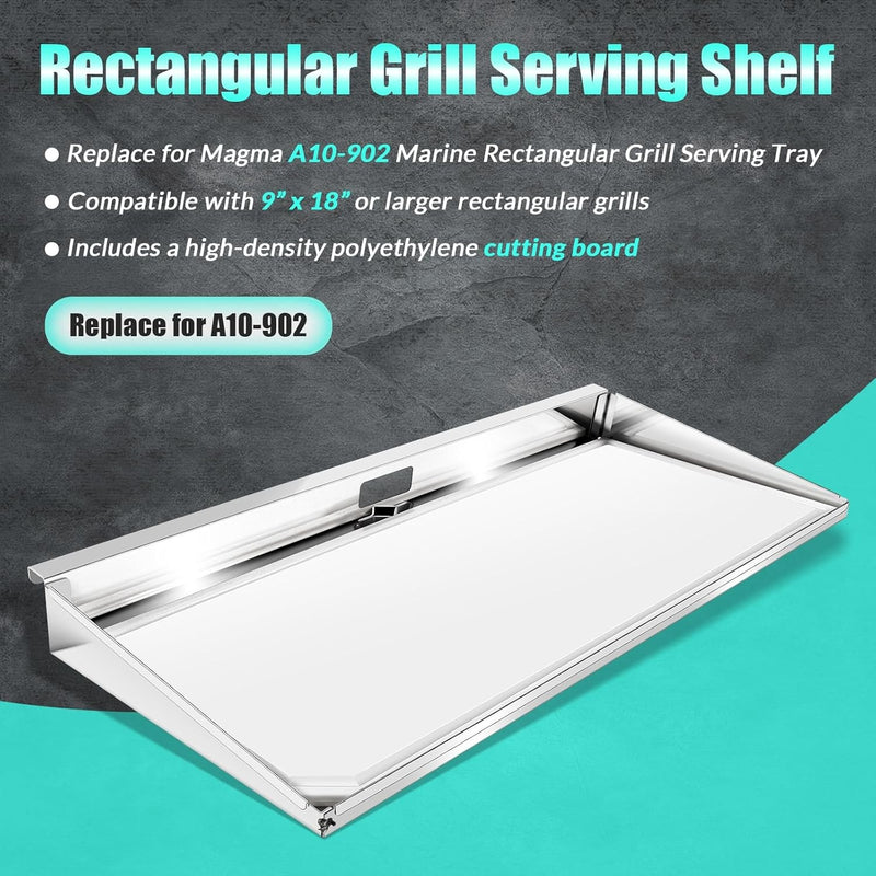 A10-902 Rectangular Grill Serving Shelf w/ Removable Cutting Board for 9” x 18