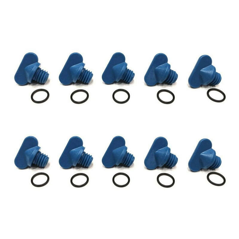 DURAFORCE Blue Plastic Exhaust Manifold Water Drain Plug Screw Kit for Mercruiser 5.7/350