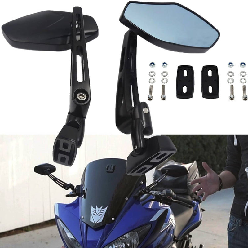 Black Racing Rear View Mirrors Pair for Honda CBR 600 F3 F4i 900 929 954 1000 RR
