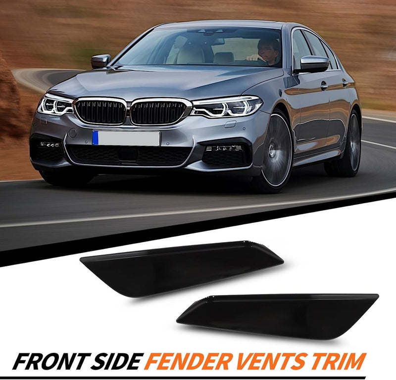 Black Left Right Fender Panel Air Vent Cover for BMW G30 5 Series 2017-2023