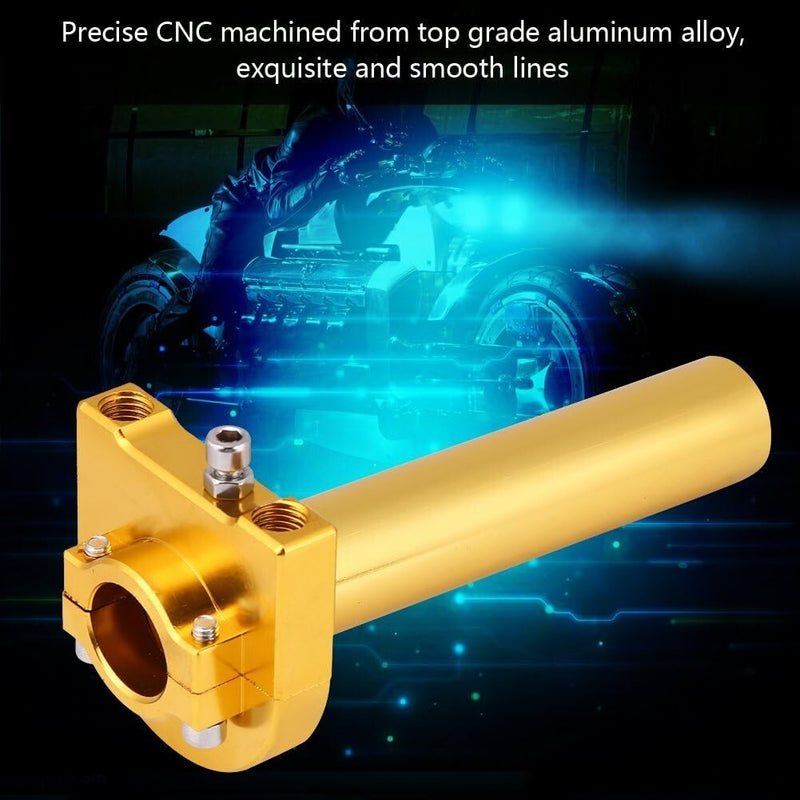 7/8 Inch Turn Twist Throttle Handle Bar Throttle Tube Universal Gold for Motorcy