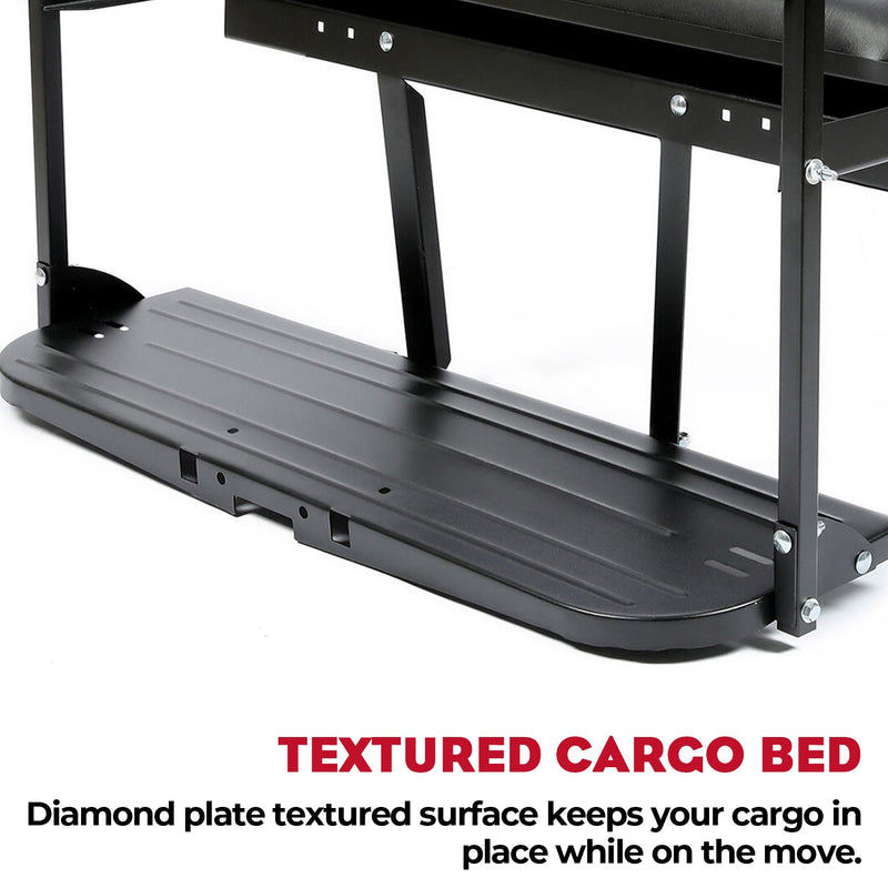 Golf Cart Flip Folding Rear Back Seat Kit Black for EZGO Marathon