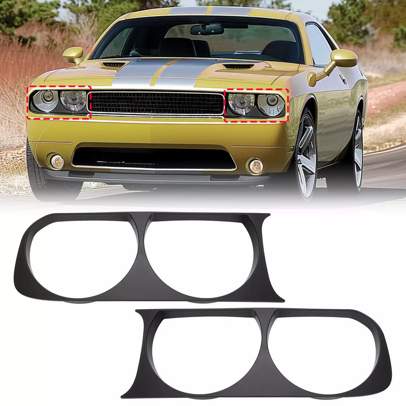 Headlight Bezel for Dodge Challenger 2008-2014 Left and Right Side Set of 2