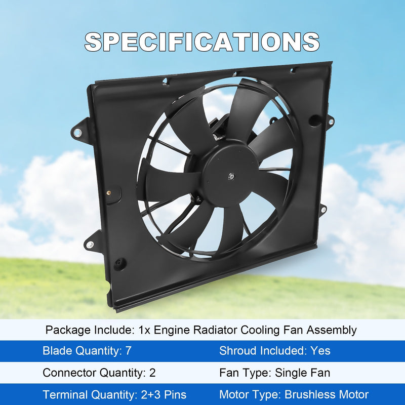 190155BAA01 Radiator Cooling Fan Assembly for Honda Civic 2.0L 2016-2021