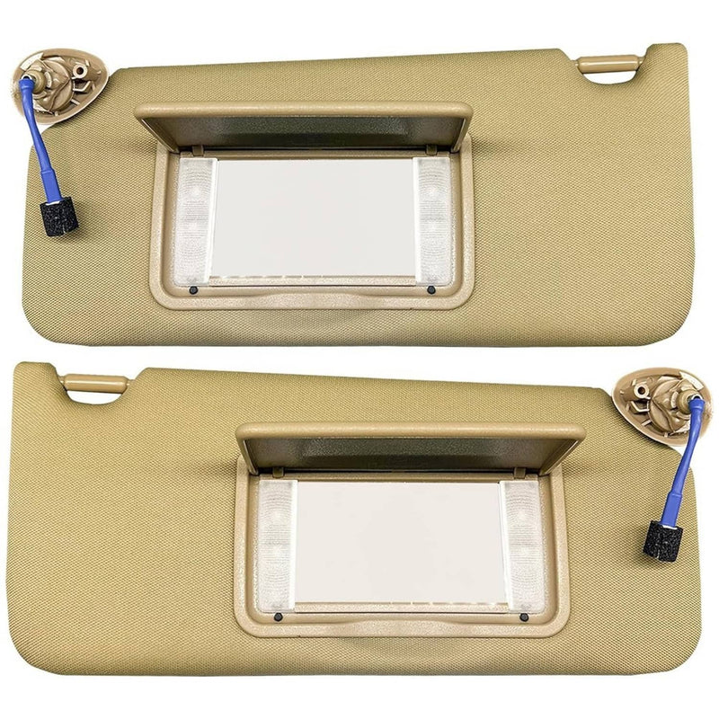 83280-TA5-A51ZA Tan Sun Visor Pair for Honda Accord 2008-2017 Light Mirror