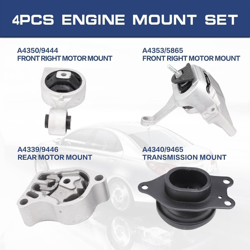 Engine Motor Transmission Mount Kit for Nissan Altima 07-15 L4 2.5L Auto CVT