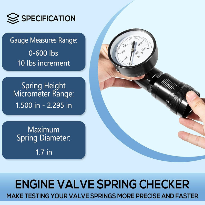 66841 Engine Mini Valve Spring Tester with Micrometer Combo Vise/Arbor Mount