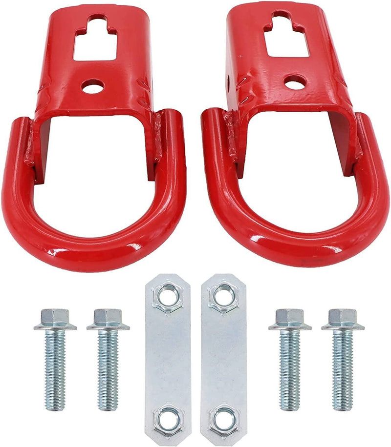 2Pcs Front Tow Hooks Hardware FL3Z17N808A for Ford F-150 2009-2019 Red