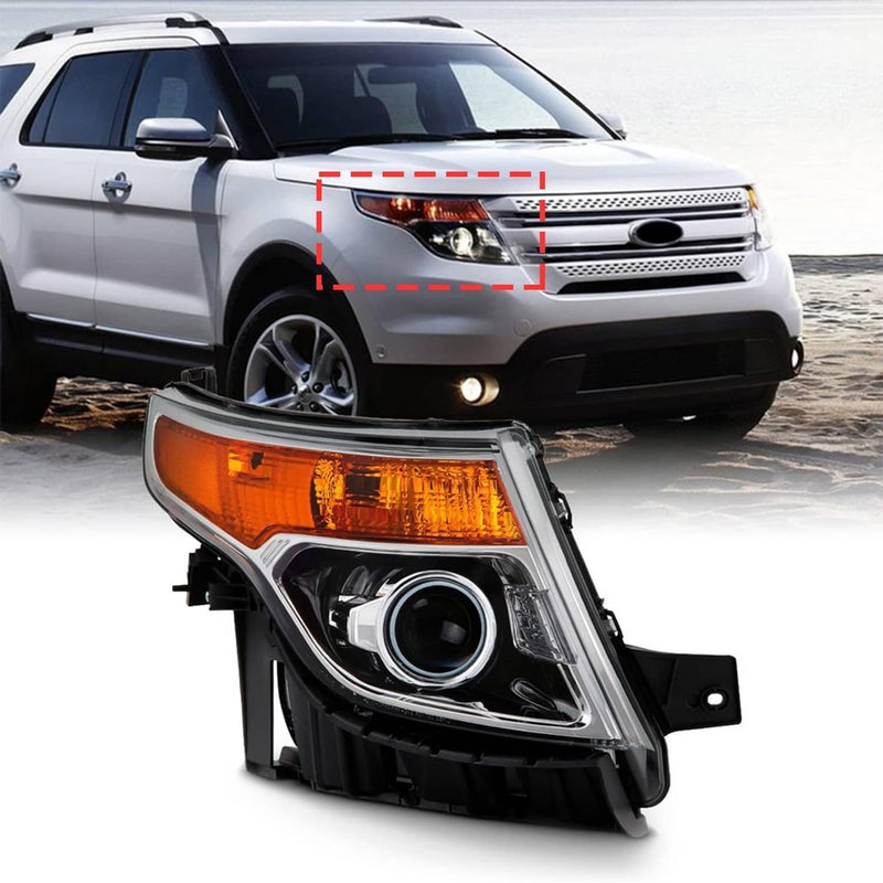 Passenger Side For 2011-2015 Ford Explorer Halogen Headlamp Assembly