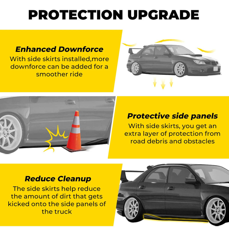 DURAFORCE CS Side Skirt Rocker Extensions for Subaru Impreza WRX STI 02-07 PP