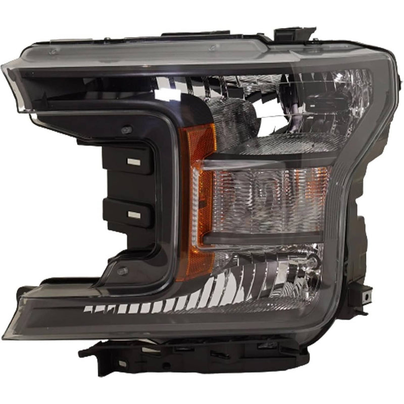 Pair Headlights for Ford F150 2018-2020 Halogen Headlamps Black Clear Left Right