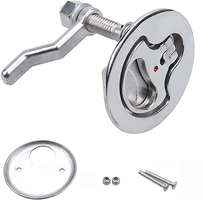 Boat Cam Latch 316 Stainless Steel Marine Hatch Pull with Back Plate Screws
