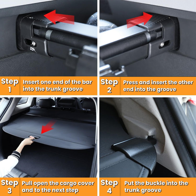 Trunk Cargo Cover for Chevy Equinox GMC Terrain 18-25 Retractable Rear