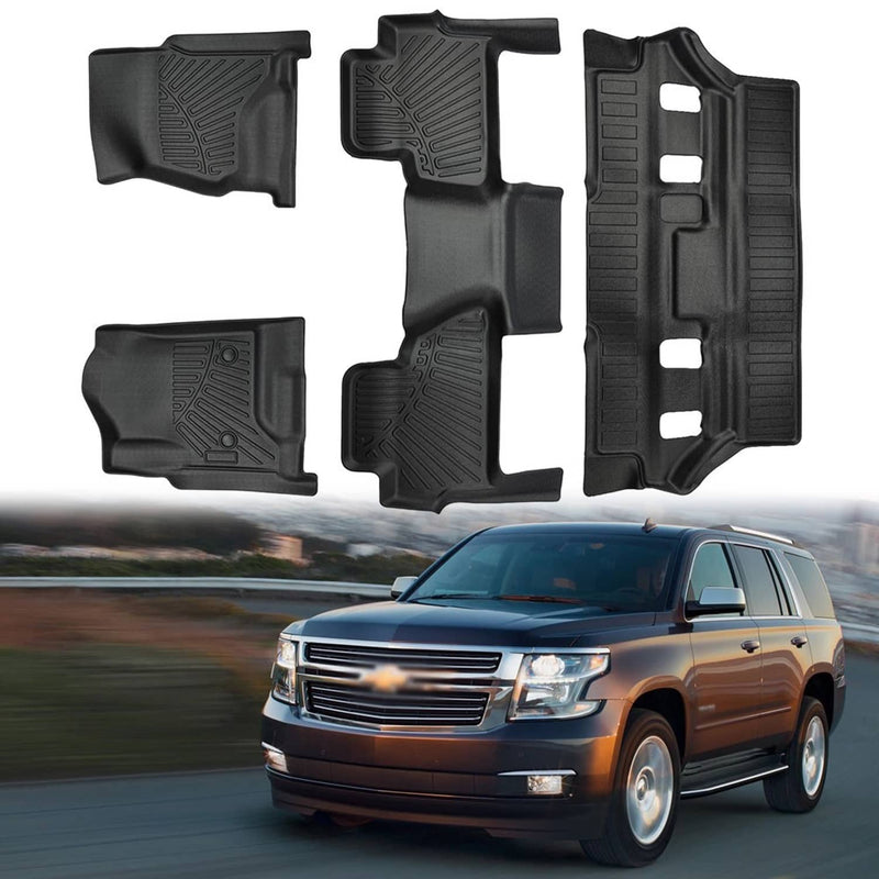 All Weather Floor Mats Liner for Chevrolet Tahoe GMC Yukon Not XL 2015-2020