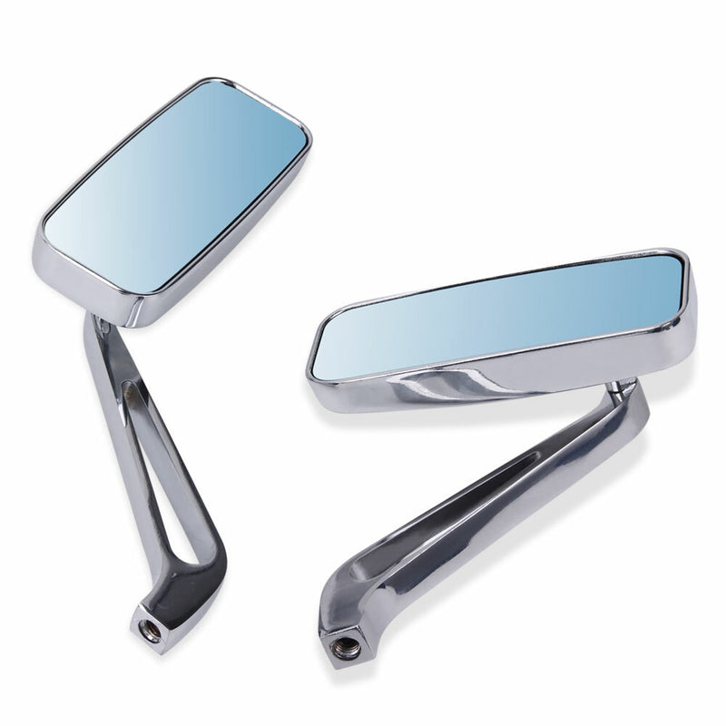Rectangle Motorcycle Mirrors Custom for Harley Cruiser Chopper Softail Sportster