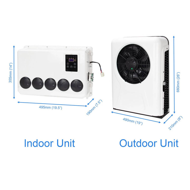 12000BTU 12V Truck Cab Air Conditioner Split AC for Semi Bus RV Caravan