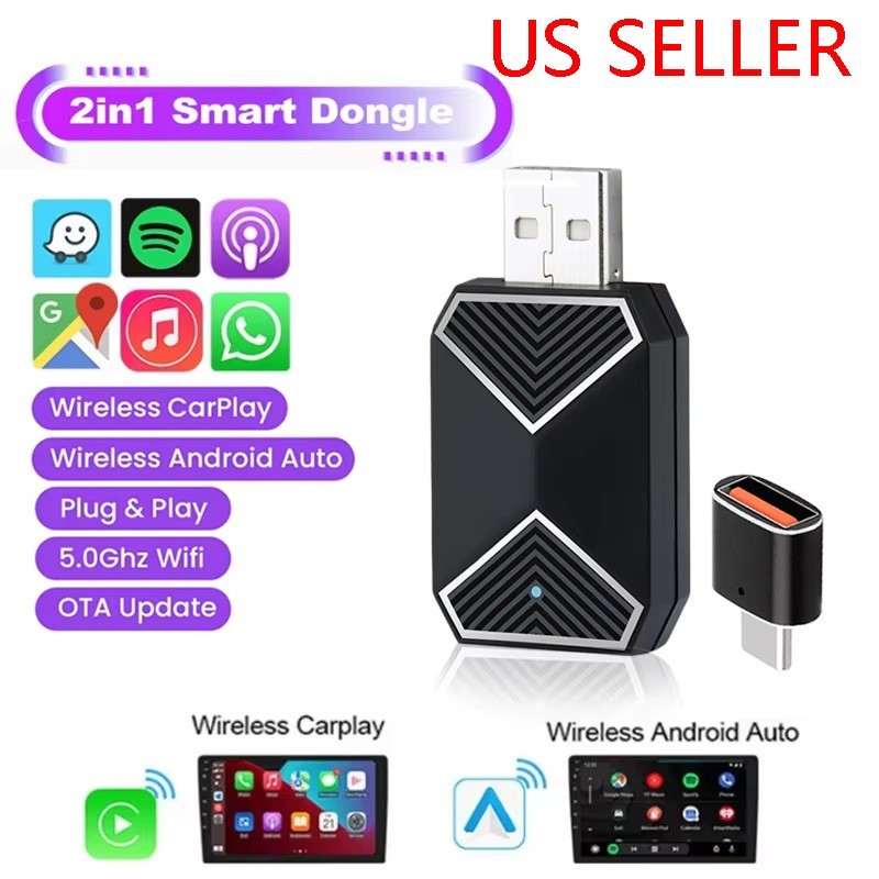 Mini Wireless CarPlay Adapter for Android Auto Apple USB Car Dongle Connect Box