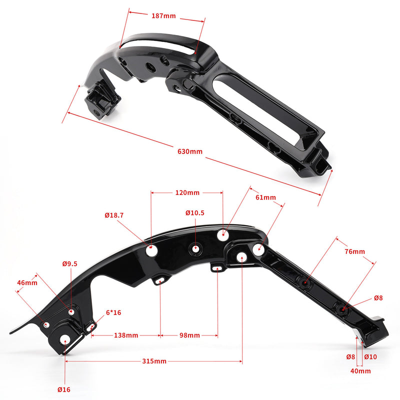 Black Rear Fender Support Bracket for Harley Touring Road Glide 2014-2024