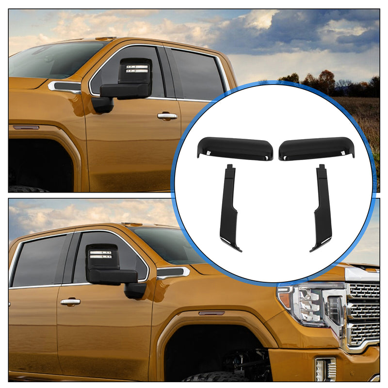 Side Mirror Cover Caps for Chevy Silverado for GMC Sierra HD 2500 3500 2020-2024
