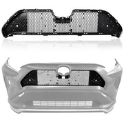 DURAFORCE Front Bumper Honeycomb Chrome Trim Grille for 2019-21 for Toyota Rav4