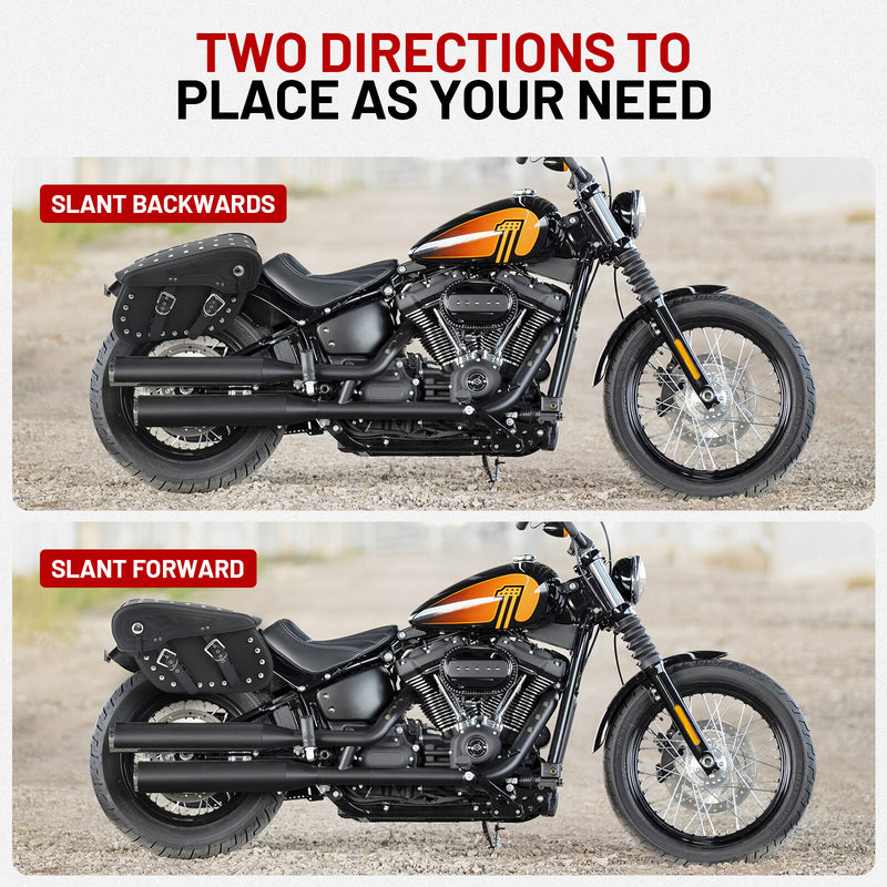 2x Motorcycle Motorbike PU Leather Saddle Bags Side Panniers Tool Bag