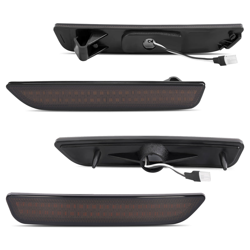 Side Marker Lights Smoked Lens for Ford Mustang 2010-2014 Front Rear LED 4 Piece