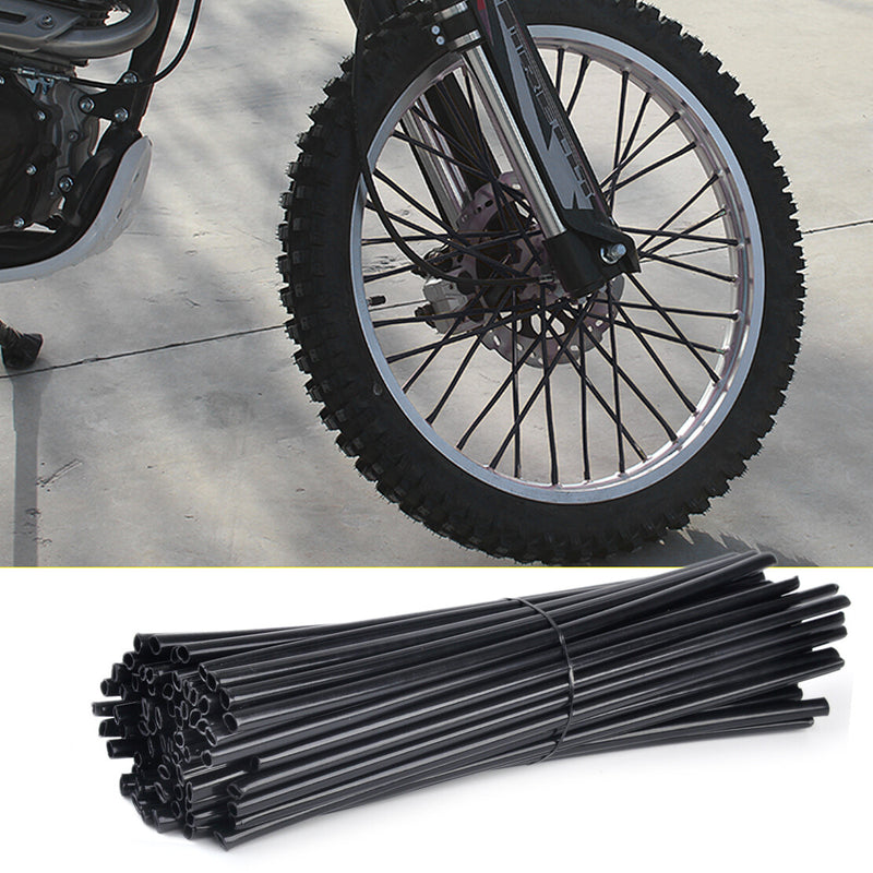 72PCS Spoke Skins Covers Wraps Wheel Rim Guard Protector for Motorcycle Bike