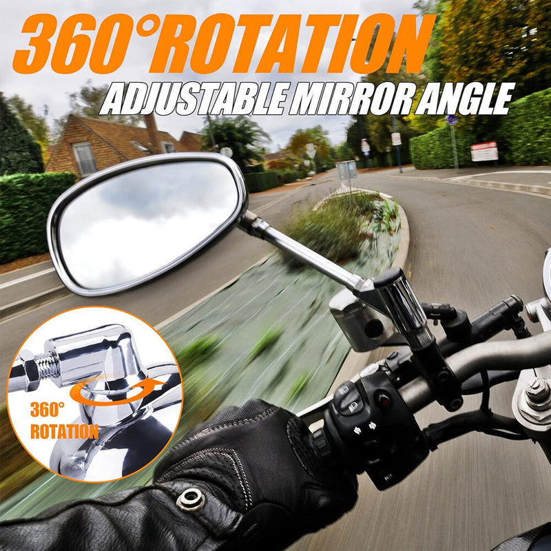 Rectangle Rear-View Mirrors for Honda VTX1300 VTX1800 Chrome 10mm