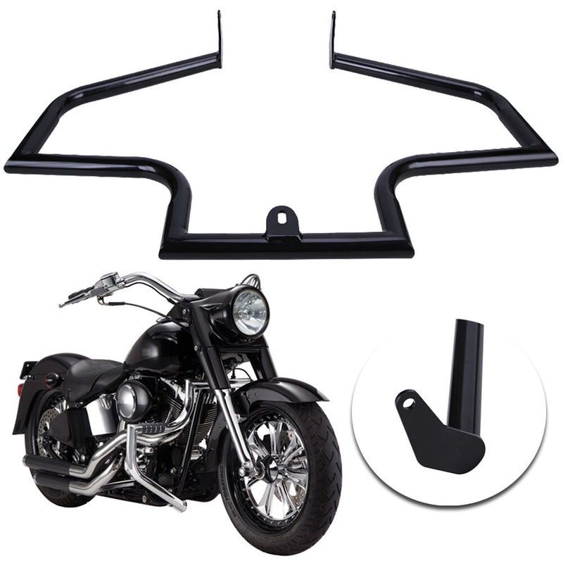 Black Engine Highway Guard Crash Bars for Harley FLSTN Softail Deluxe 2005-2017