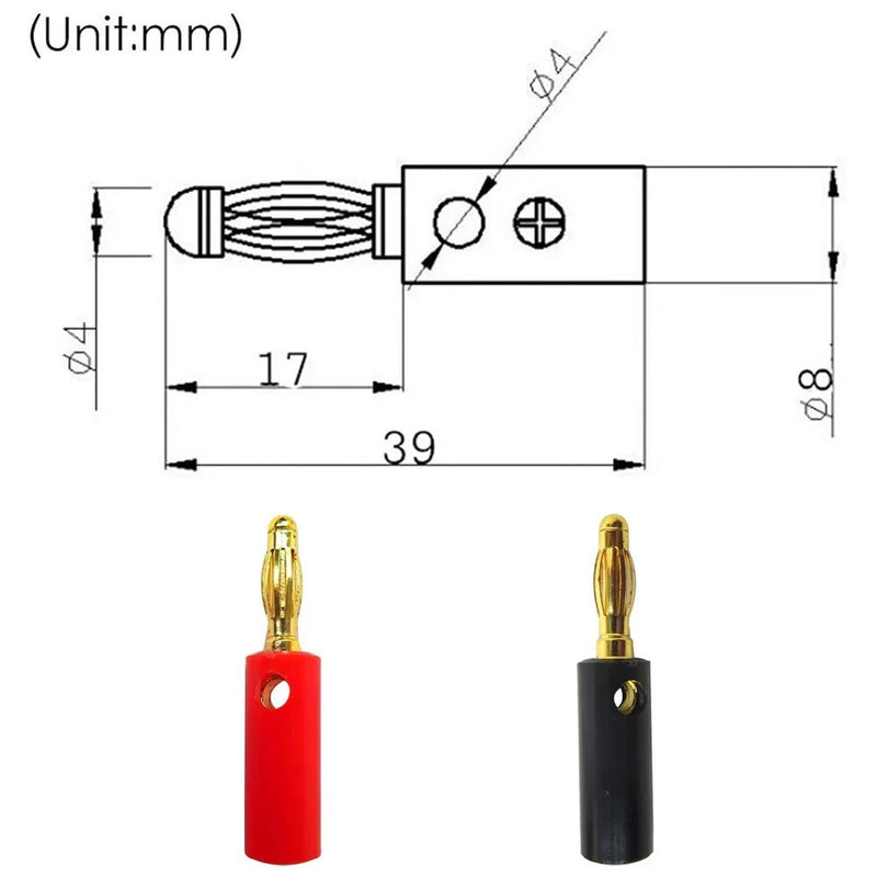 Gold Plated Banana Plugs Audio Jack Speaker Wire Cable Screw Connector 4mm 40Pcs