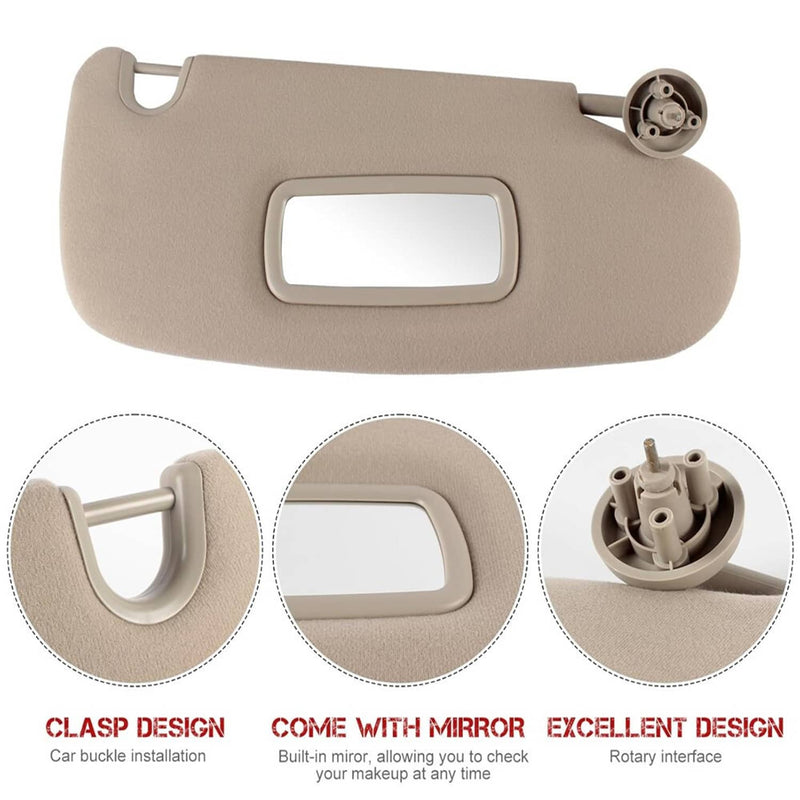 1Pair Sun Visor Set Left & Right for 2002-2009 Dodge Ram 1500 2500 3500 Beige