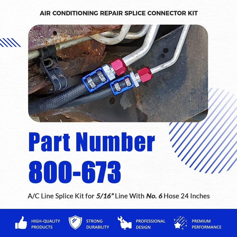 800-673 A/C Line Splice Kit for 5/16 in Line with No.6 Hose Line to Hose Repair