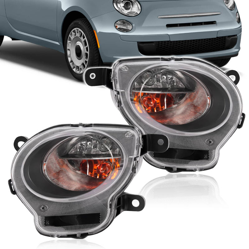 DURAFORCE Turn Signal Parking Lights Clear Lens Front Left Right for Fiat 500 2012-2017