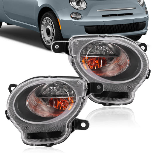 DURAFORCE Turn Signal Parking Lights Clear Lens Front Left Right for Fiat 500 2012-2017