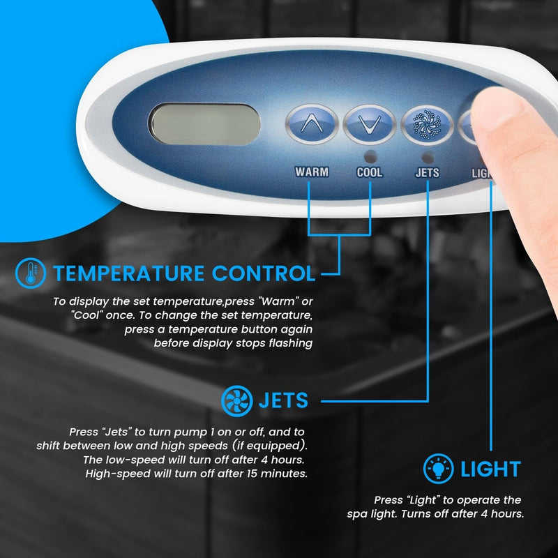 53238 Topside Control Panel 4-Button for Balboa Mini Oval Heat Jacket 7 in