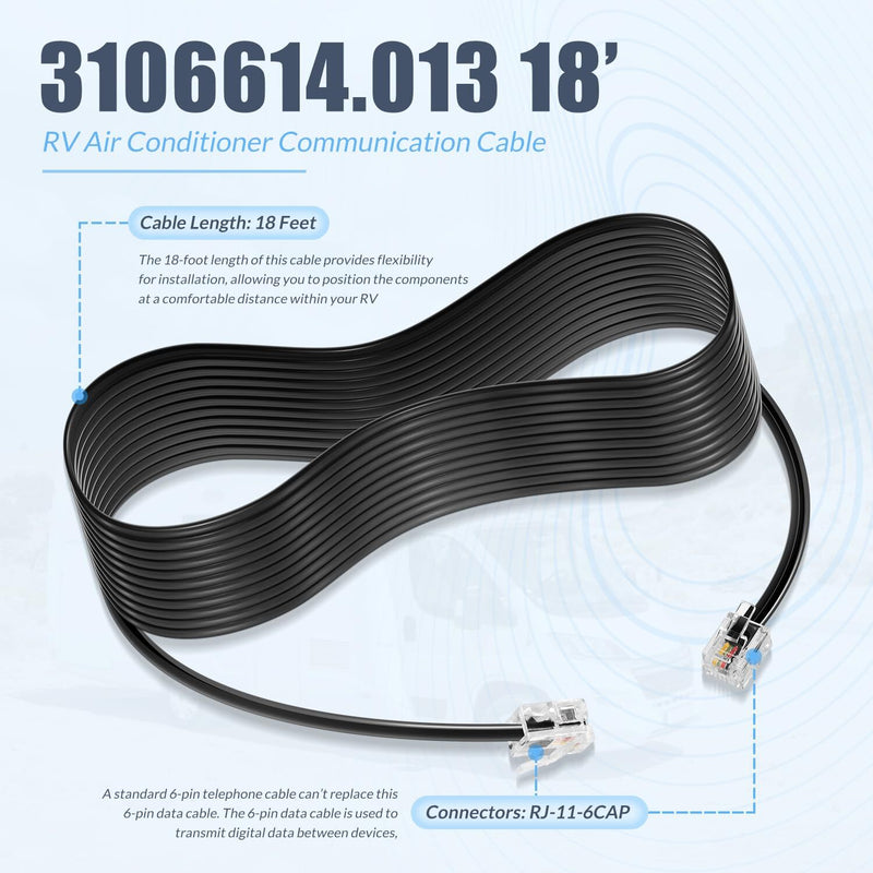 3106614.013 18' RV Communication Cable for Dometic Air Conditioner With Connecto