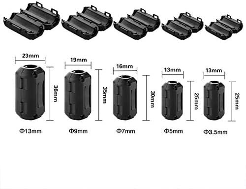 Ferrite Bead Clamp Choke Coil RFI EMI Noise Filter Cable Clip 10 PCs