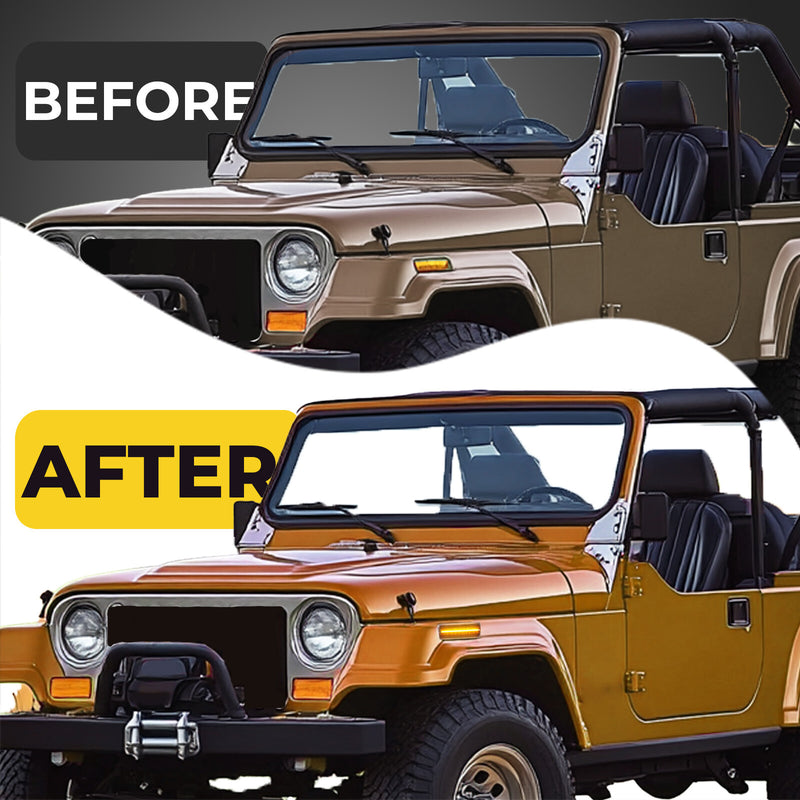Front Fender LED Side Marker Lights Bumper Lamps for Jeep Wrangler YJ 1987-1995
