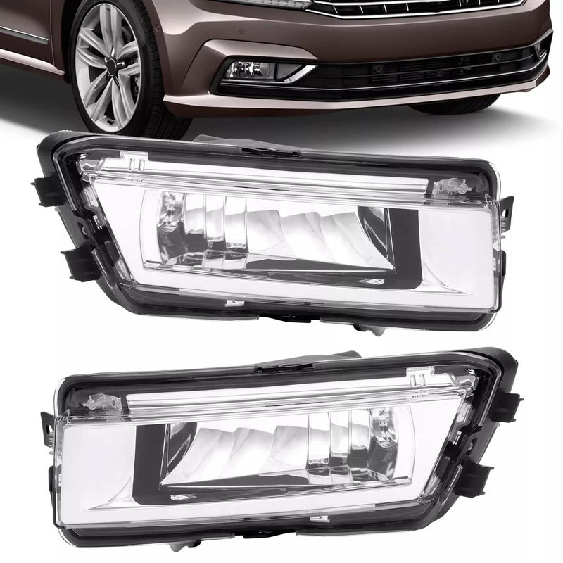 DURAFORCE Bumper Fog Lights for Volkswagen Passat 2012-2015 Driver Passenger Pair